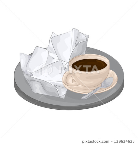Illustration of Tissue With Coffee Cup Illustration of Tissue With Coffee Cup 129624623