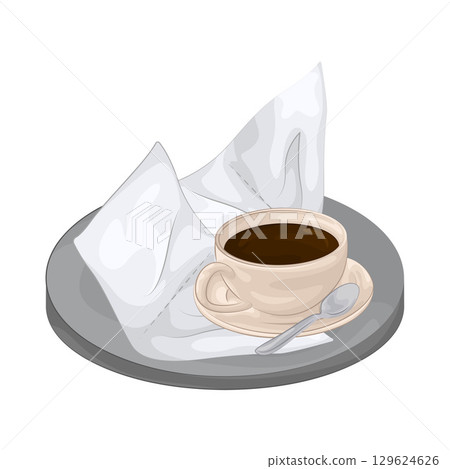 Illustration of Tissue With Coffee Cup 129624626