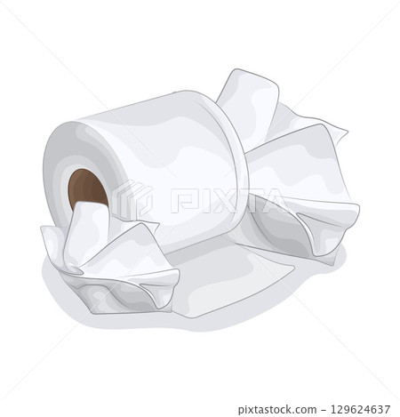 Illustration of Toilet Paper 129624637