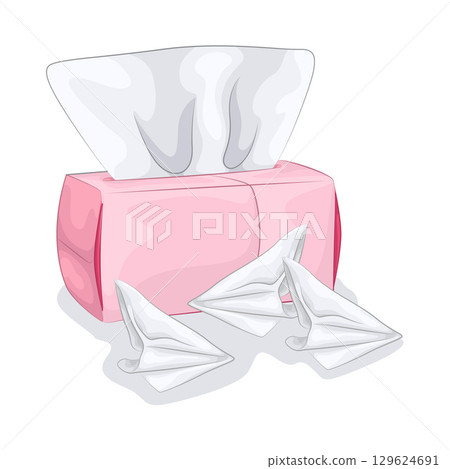 Illustration of Tissue Box Illustration of Tissue Box 129624691