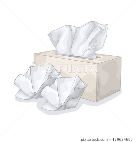 Illustration of Tissue Box Illustration of Tissue Box 129624693