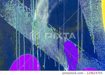 Abstract Liquid Paint Drip in Neon Blue, Violet, Green for 80s, Y2K Aesthetic Abstract Liquid Paint Drip in Neon Blue, Violet, Green for 80s, Y2K Aesthetic 129624705