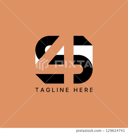 Logo design graphic concept creative premium vector stock image top sell initial S4 or 4S font on negative space idea trendy branding sport tech loop 129624741