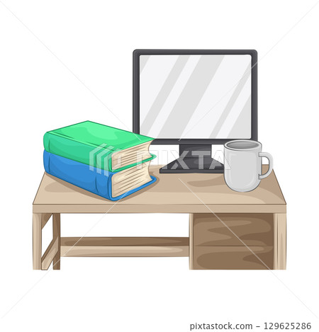 Illustration of Book on the table 129625286