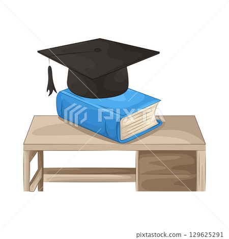 Illustration of Book on the table 129625291
