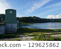Nibutani Dam and the reservoir in Biratori Town, Hokkaido 129625862