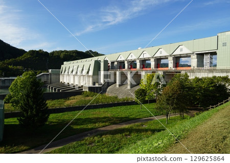 Nibutani Dam embankment in Biratori Town, Hokkaido 129625864
