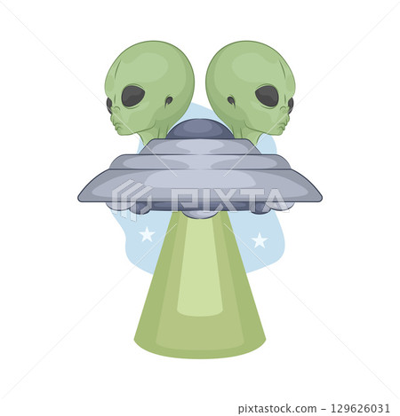 Illustration of Alien in UFO Illustration of Alien in UFO 129626031