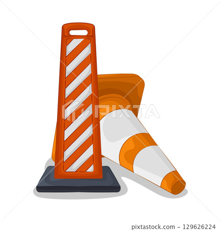 Illustration of Traffic Cone Illustration of Traffic Cone 129626224