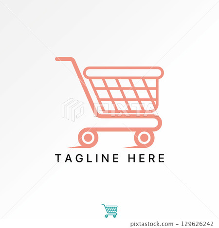 Logo design graphic concept creative premium vector stock image top sell simple fast shopping trolley retail quick customer market e commerce product 129626242