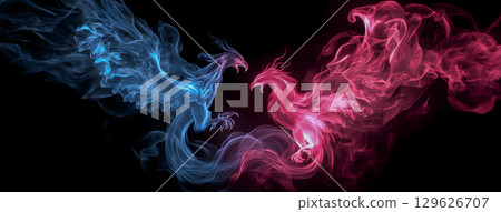 A fantastical sight created by the mythical fiery bird, the Phoenix 129626707