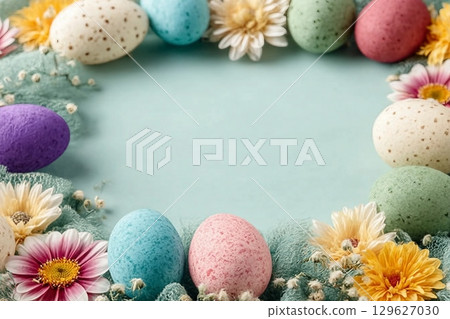Easter eggs isolated on a white background. Handmade colorful Easter eggs. Easter celebration concept. Easter eggs isolated on a white background. Handmade colorful Easter eggs. Easter celebration concept. 129627030