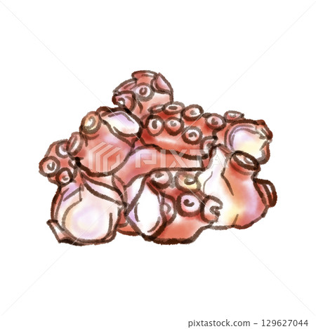 章魚插畫（水墨畫風格） 129627044