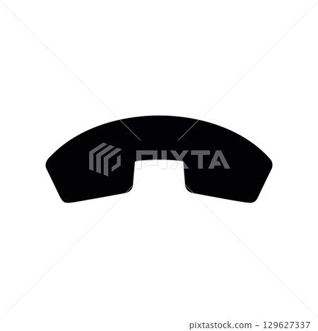 Simple black vector icon with a theme end the phone call Simple black vector icon with a theme end the phone call 129627337
