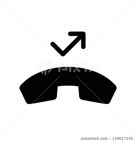 Simple black vector icon with a theme missed phone call Simple black vector icon with a theme missed phone call 129627339