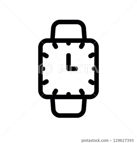 Simple black vector icon with a theme wristwatch Simple black vector icon with a theme wristwatch 129627393