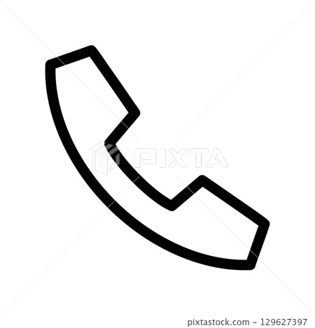 Simple black vector icon with a theme telephone receiver 129627397