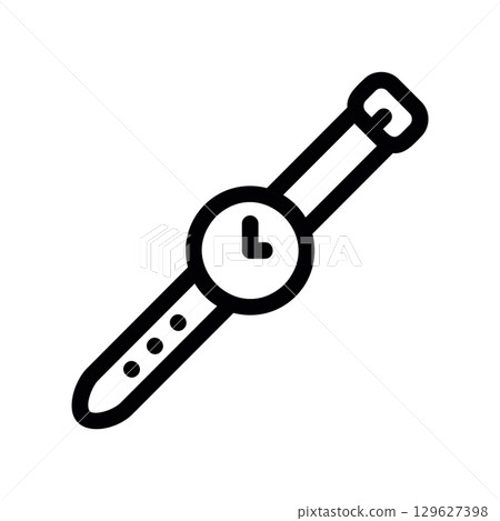 Simple black vector icon with a theme wristwatch 129627398