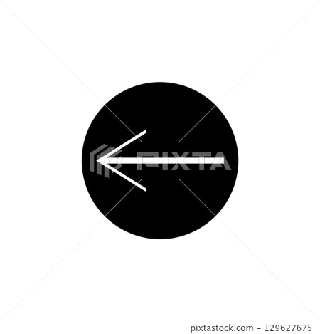 simple icon left arrow black color 129627675