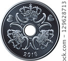 Vector Danish krone coin reverse side Denmark 2016 129628713