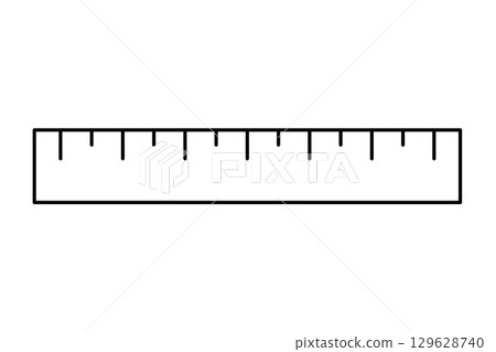 Simple line drawing ruler icon for design and education 129628740