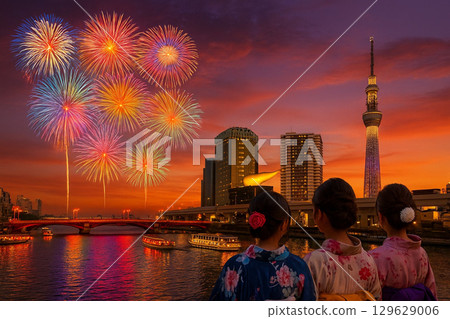 隅田川煙火大會 東京晴空塔 隅田川煙火大會 東京晴空塔 129629006