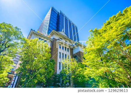 Tokyo cityscape in Japan, including views of the Kudan Kaikan Terrace (August 15th) 129629613