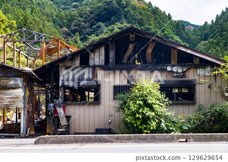 Residential fire scene Residential fire scene 129629654