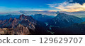 National Nature Park Tre Cime In the Dolomites Alps. Beautiful nature of Italy. 129629707