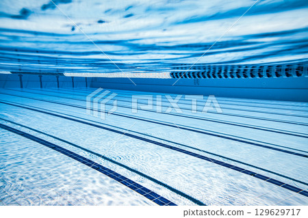 Sport swimming pool underwater background... 129629717