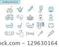 Nursing care and medical icon set (light blue) 129630164