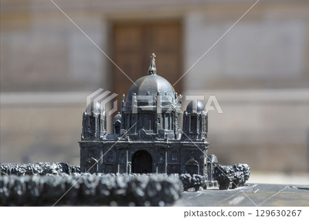 Berlin, Germany - July 01, 2018: Bronze sculpture of the Berlin Cathedral 129630267