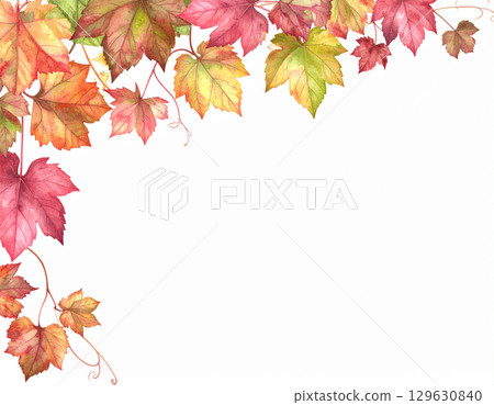 Autumn leaves postcard design 129630840