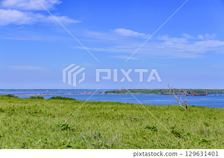 Summer scenery of Kenbokki Island and the Pacific Ocean seen from Biwase (Hamanaka Town, Hokkaido) Summer scenery of Kenbokki Island and the Pacific Ocean seen from Biwase (Hamanaka Town, Hokkaido) 129631401