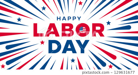 Labor Day United States text design, USA flag banner Labor Day United States text design, USA flag banner 129631677