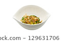 Boiled cucumber with bonito flakes 129631706