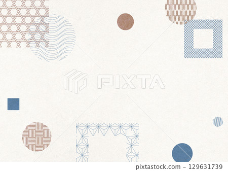 Design composed of traditional Japanese patterns 129631739