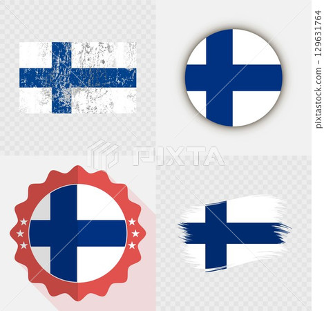 Finland National Flag Icon Collection. 129631764