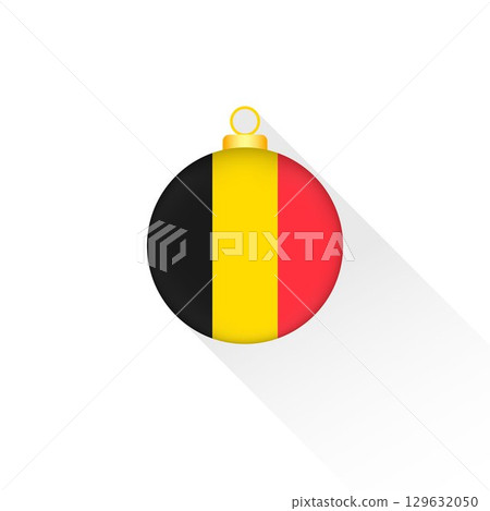 Belgium National Flag Christmas Decoration. 129632050