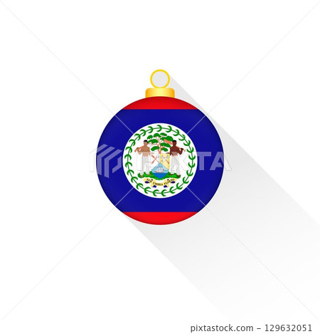 Belize National Flag Christmas Decoration. 129632051
