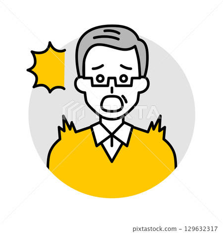 Elderly man icon (surprised) 129632317