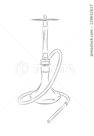 Hookah illustration white 129632617