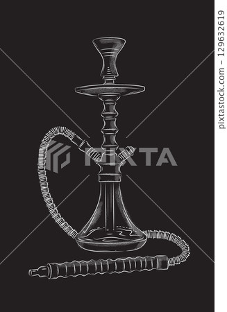 Hookah styled illustration black 129632619