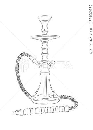 Hookah styled illustration Hookah styled illustration 129632622
