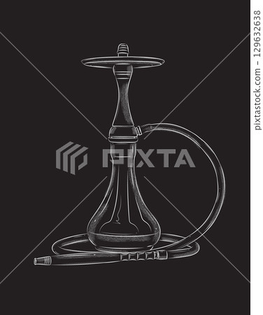 Hookah for smoking illustration black 129632638