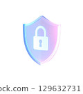 鎖定盾牌安全 3D 圖標 129632731