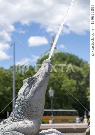 Fragment of the Neptune Fountain in the center of Berlin Fragment of the Neptune Fountain in the center of Berlin 129632892