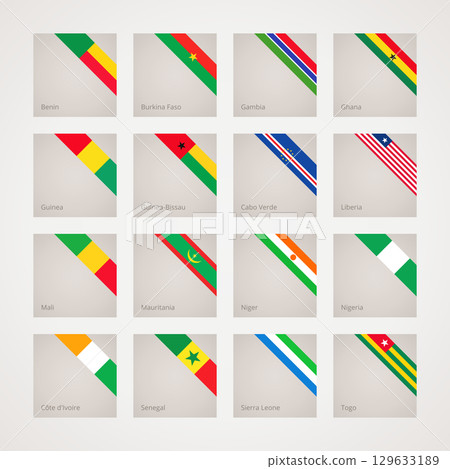 Corner ribbon flags of Western Africa 129633189