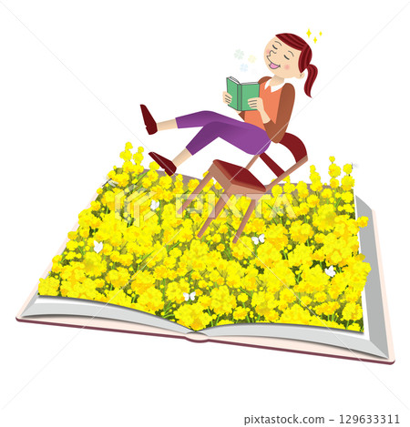 在花園裡讀書 129633311