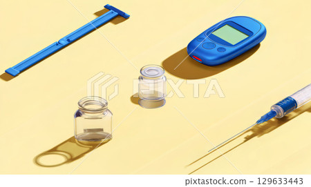 A diabetes care setup showing an isolated glucose 129633443